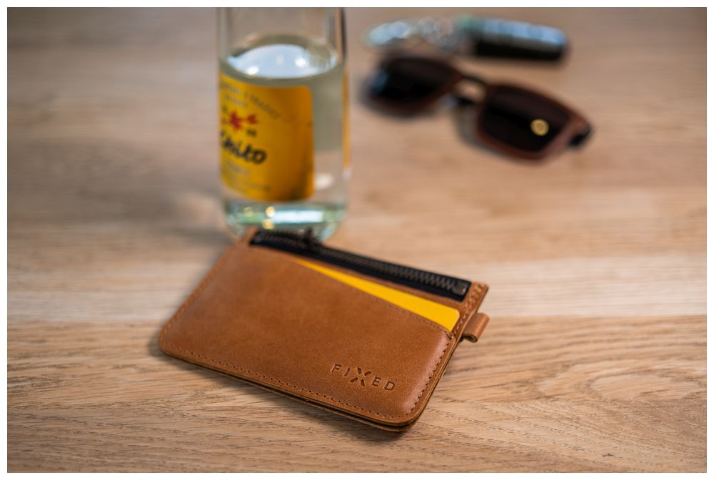 FIXED Coins valódi bőr  pénztárca, barna