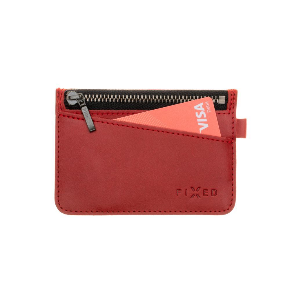 FIXED Coins valódi bőr  pénztárca, piros