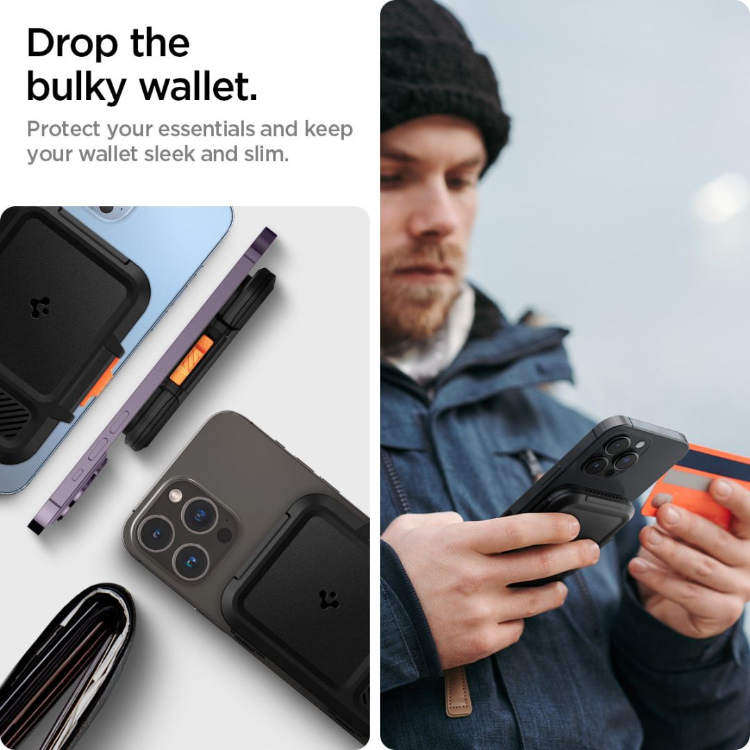 Spigen iPhone Lock Fit Wallet with MagSafe Black