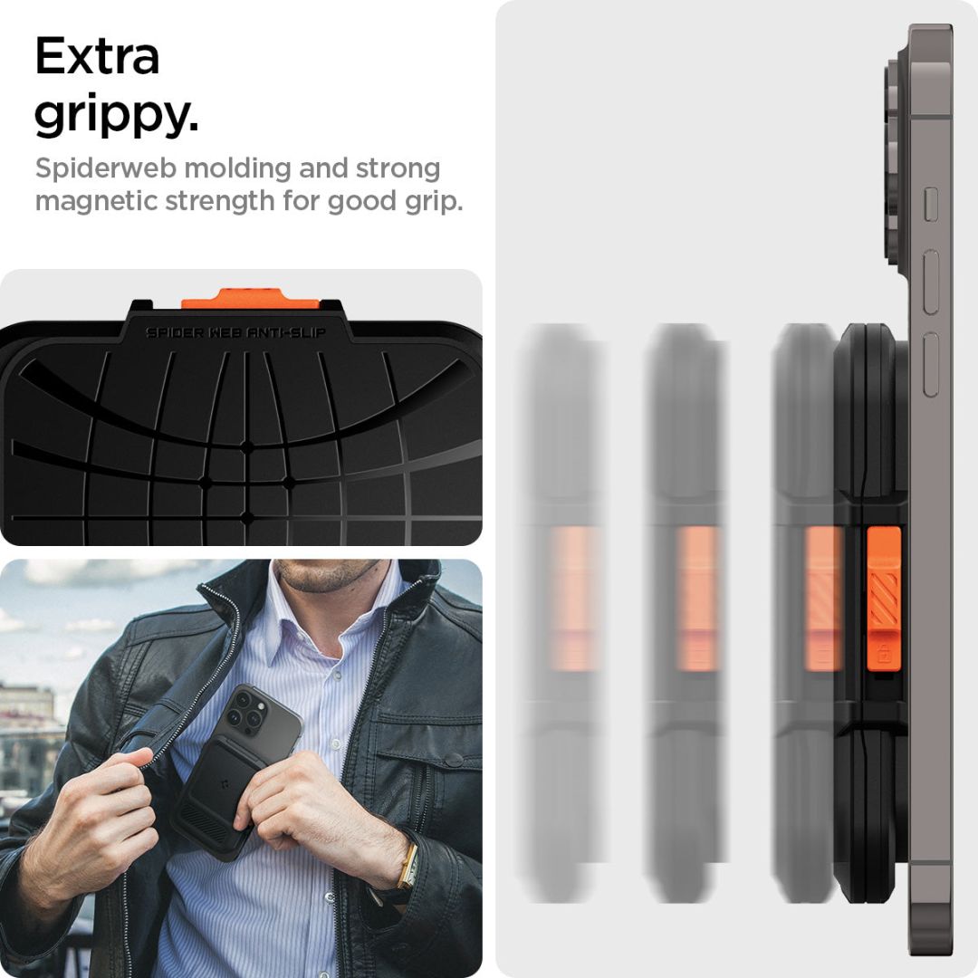 Spigen iPhone Lock Fit Wallet with MagSafe Black