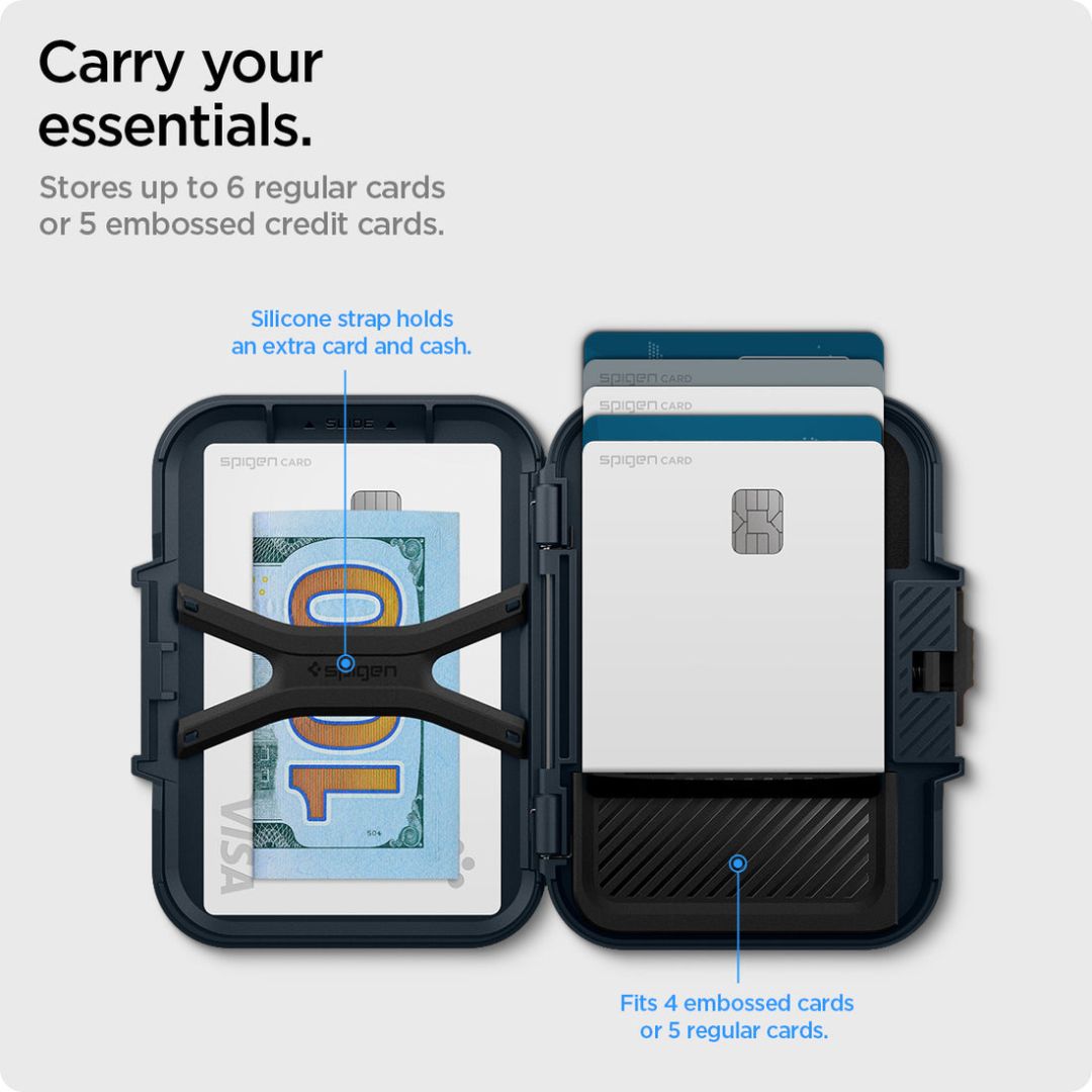 Spigen iPhone Lock Fit MagSafe Wallet Metal Slate