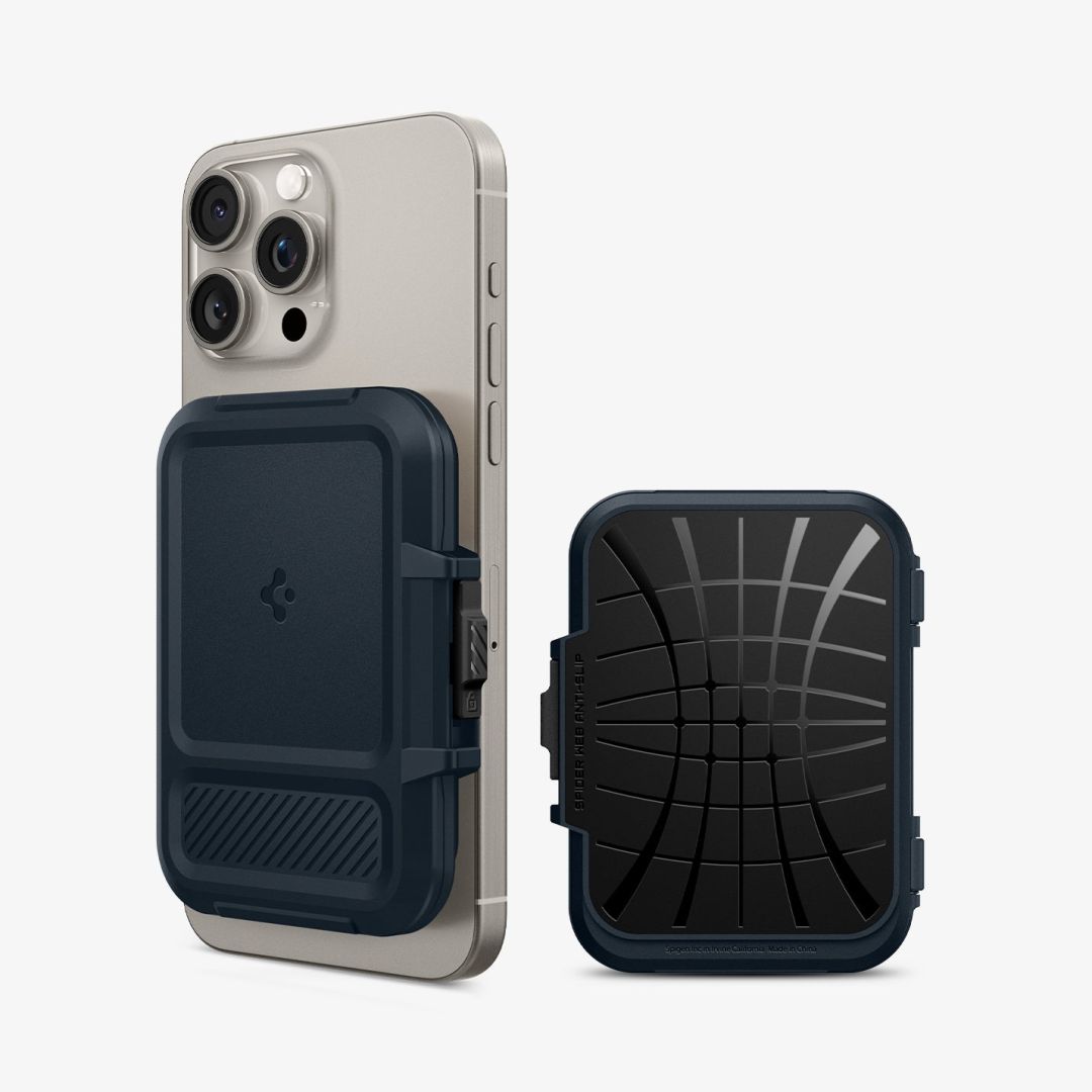 Spigen iPhone Lock Fit MagSafe Wallet Metal Slate