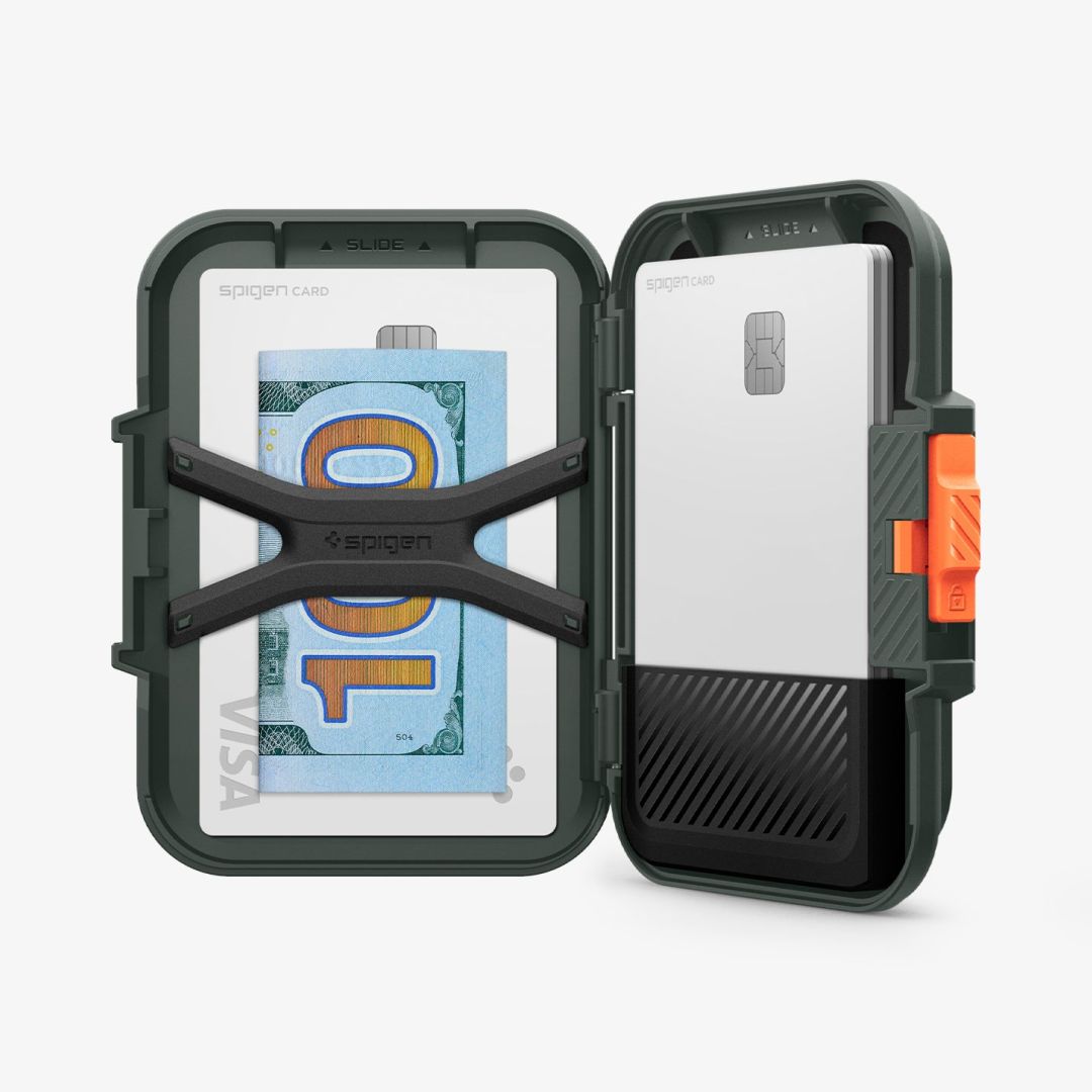 Spigen iPhone Lock Fit MagSafe Wallet Military Green