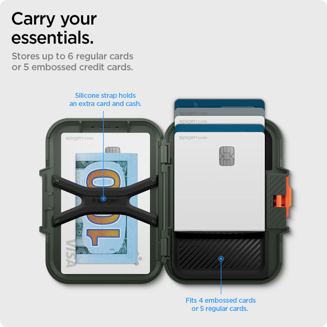 Spigen iPhone Lock Fit MagSafe Wallet Military Green