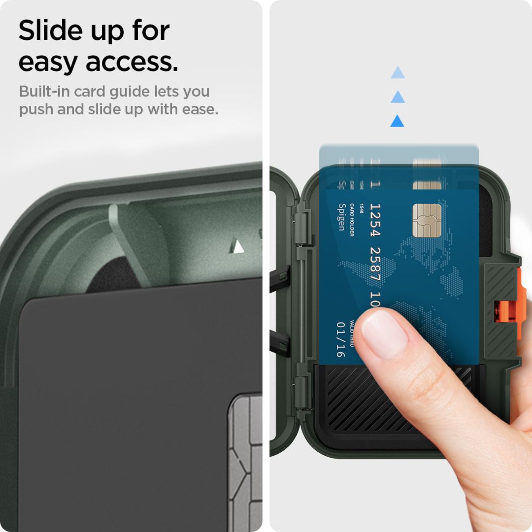 Spigen iPhone Lock Fit MagSafe Wallet Military Green