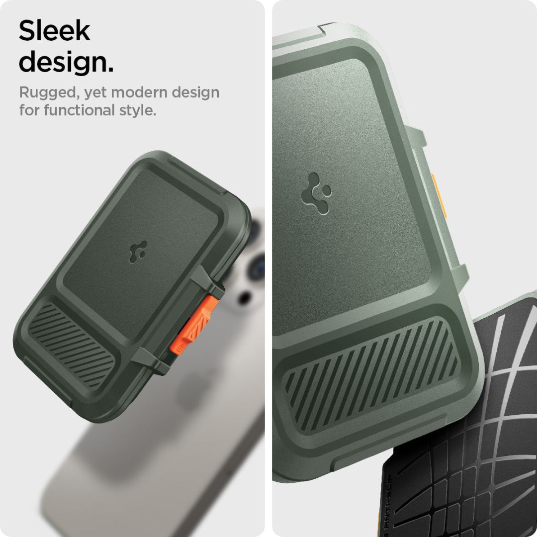 Spigen iPhone Lock Fit MagSafe Wallet Military Green