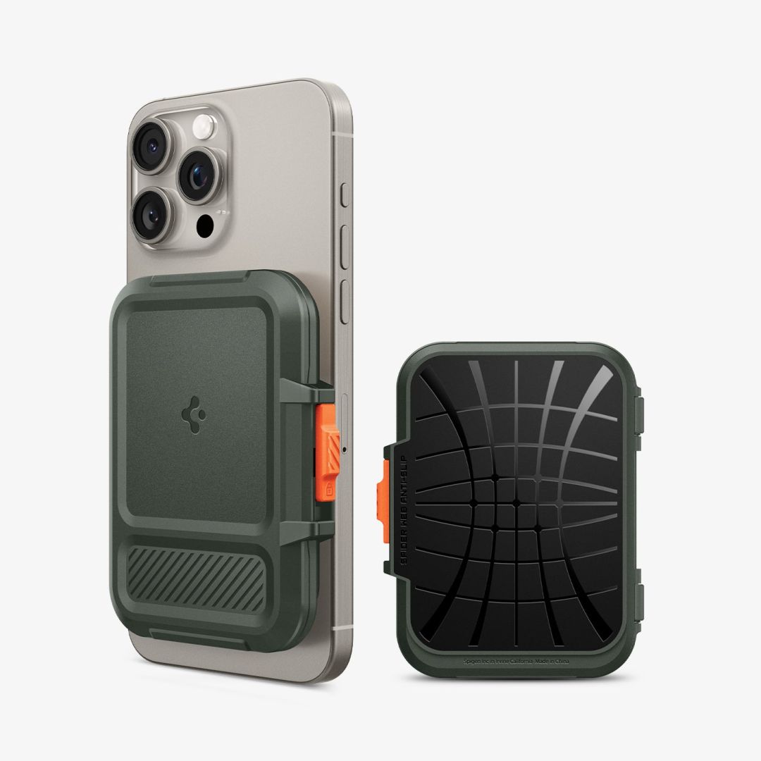 Spigen iPhone Lock Fit MagSafe Wallet Military Green