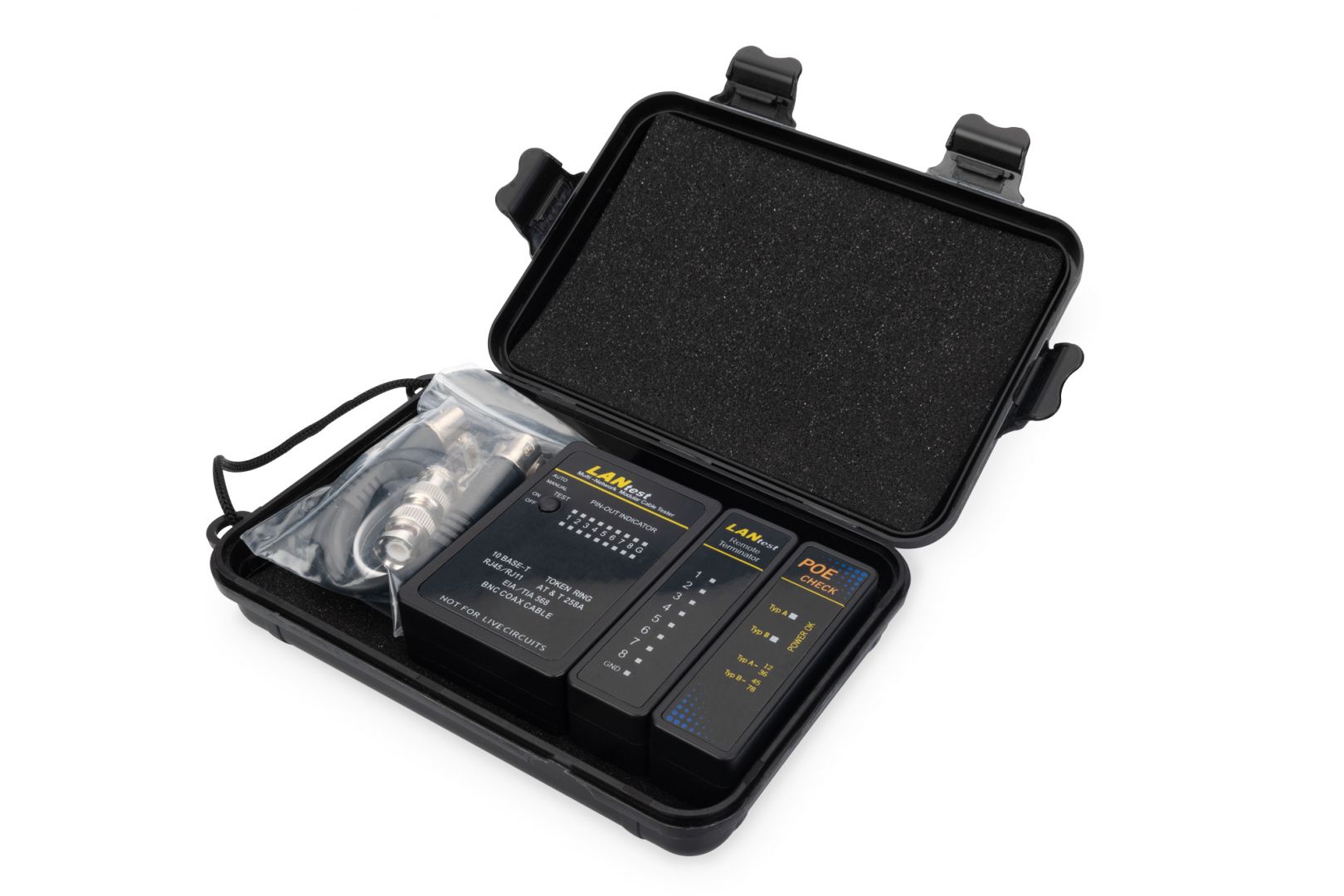 Digitus DN-14001-1 hálózati kábelteszter Black