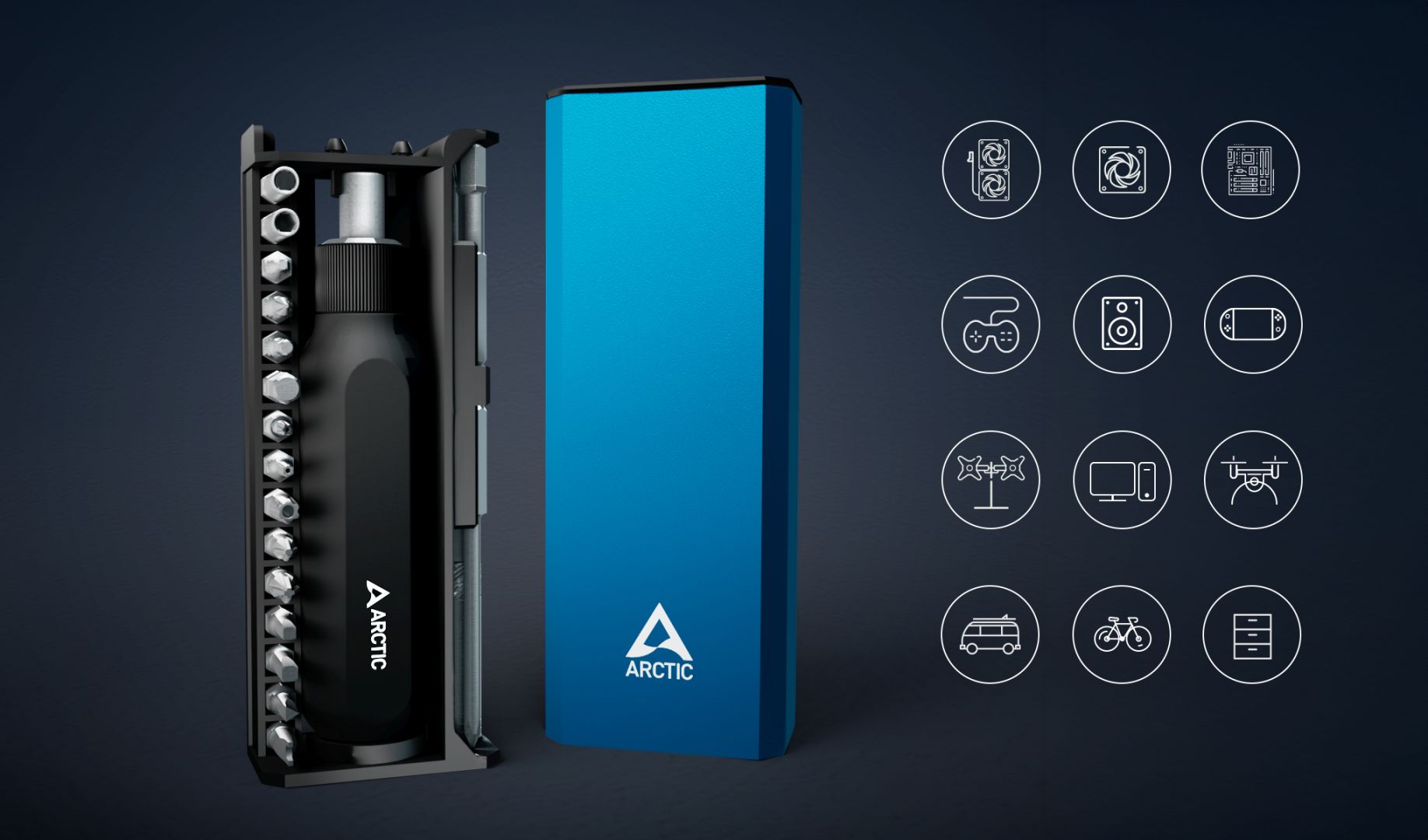 Arctic Ratchet Screwdriver Toolkit Dark Blue