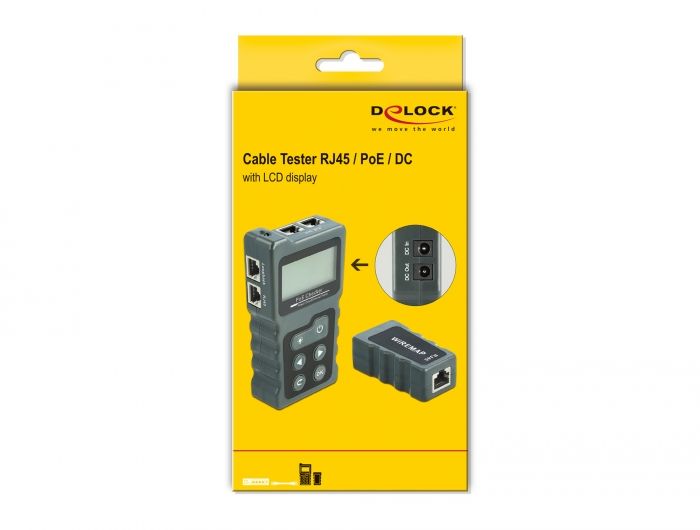 DeLock LCD Cable Tester RJ45 / PoE / DC