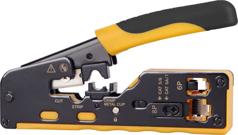 Nestron Moduláris krimpelő fogó átfűzhető csatlakozókhoz; 8P8C (RJ45), 6P6C (RJ12), 6P4C(RJ11)