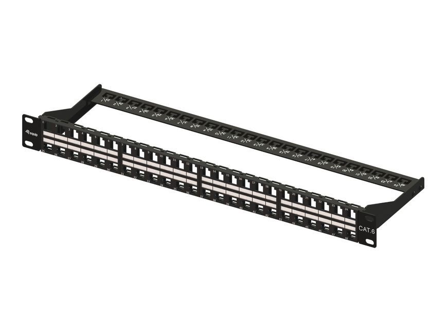 EQuip 48-port Patch Panel 1U Black
