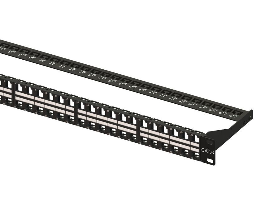 EQuip 48-port Patch Panel 1U Black