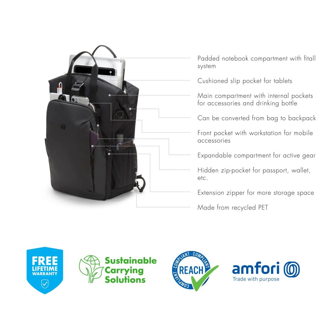 Dicota Laptop Backpack Dual Go 15,6