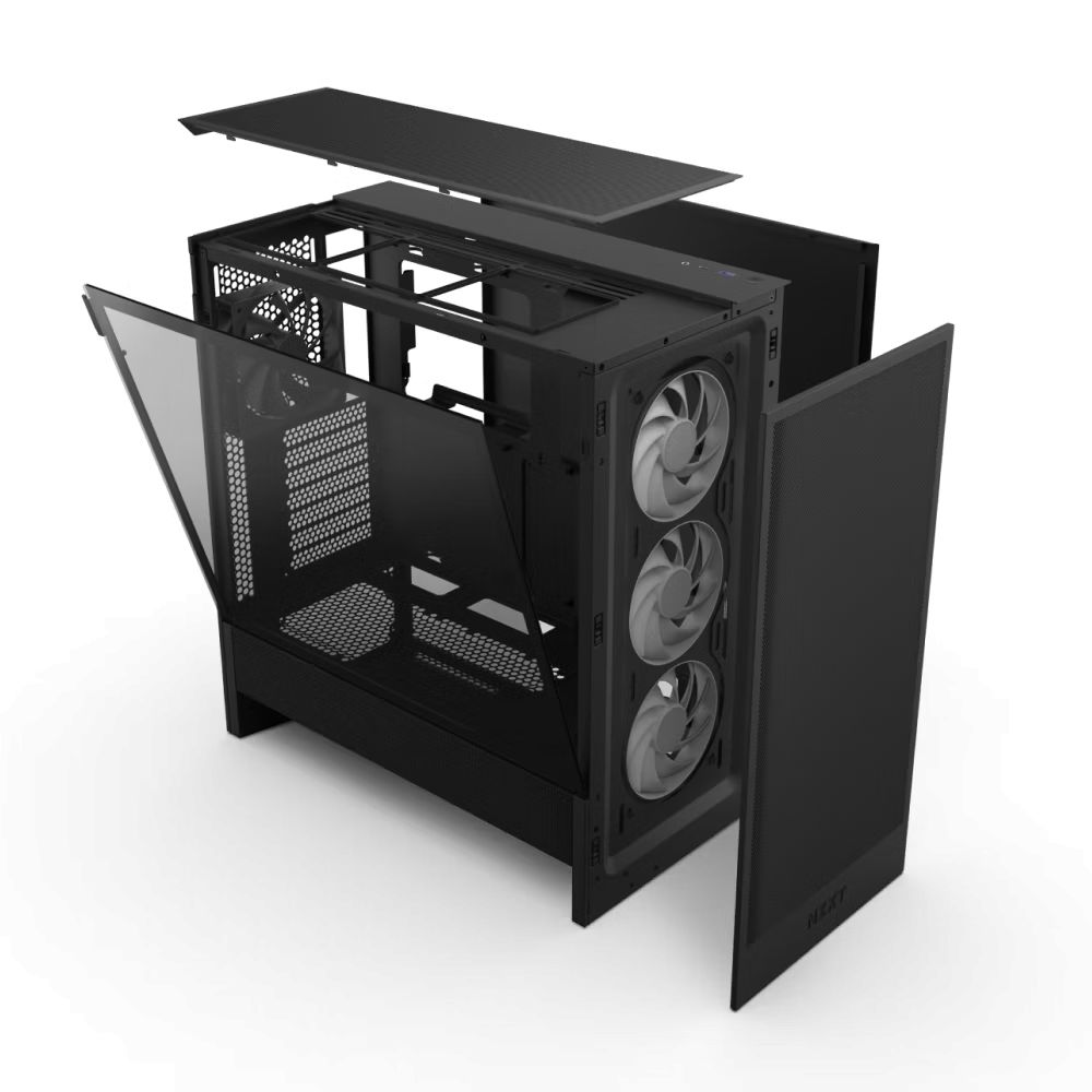 NZXT H5 Flow RGB (2024) Tempered Glass Black