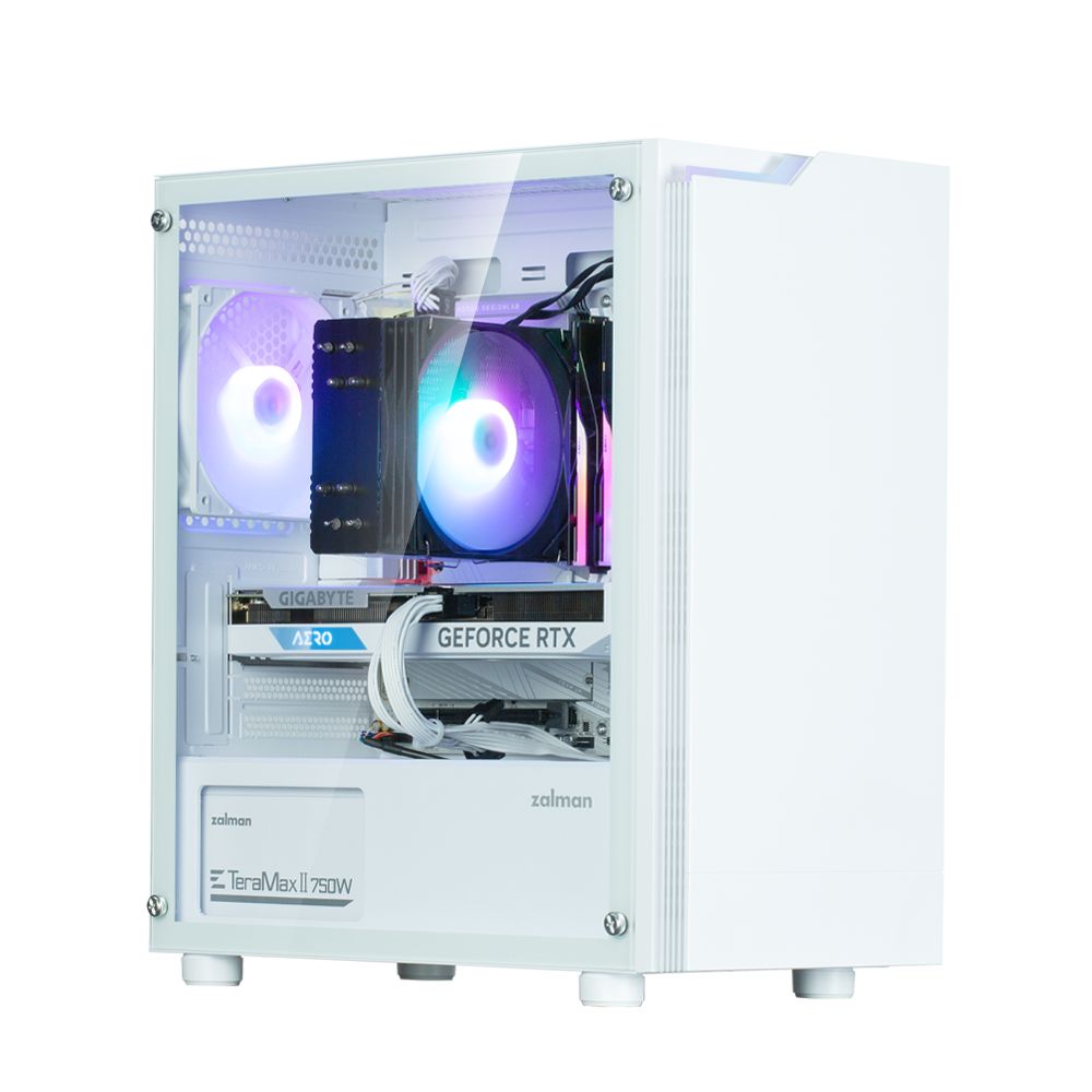Zalman T4 Plus RGB Tempered Glass White