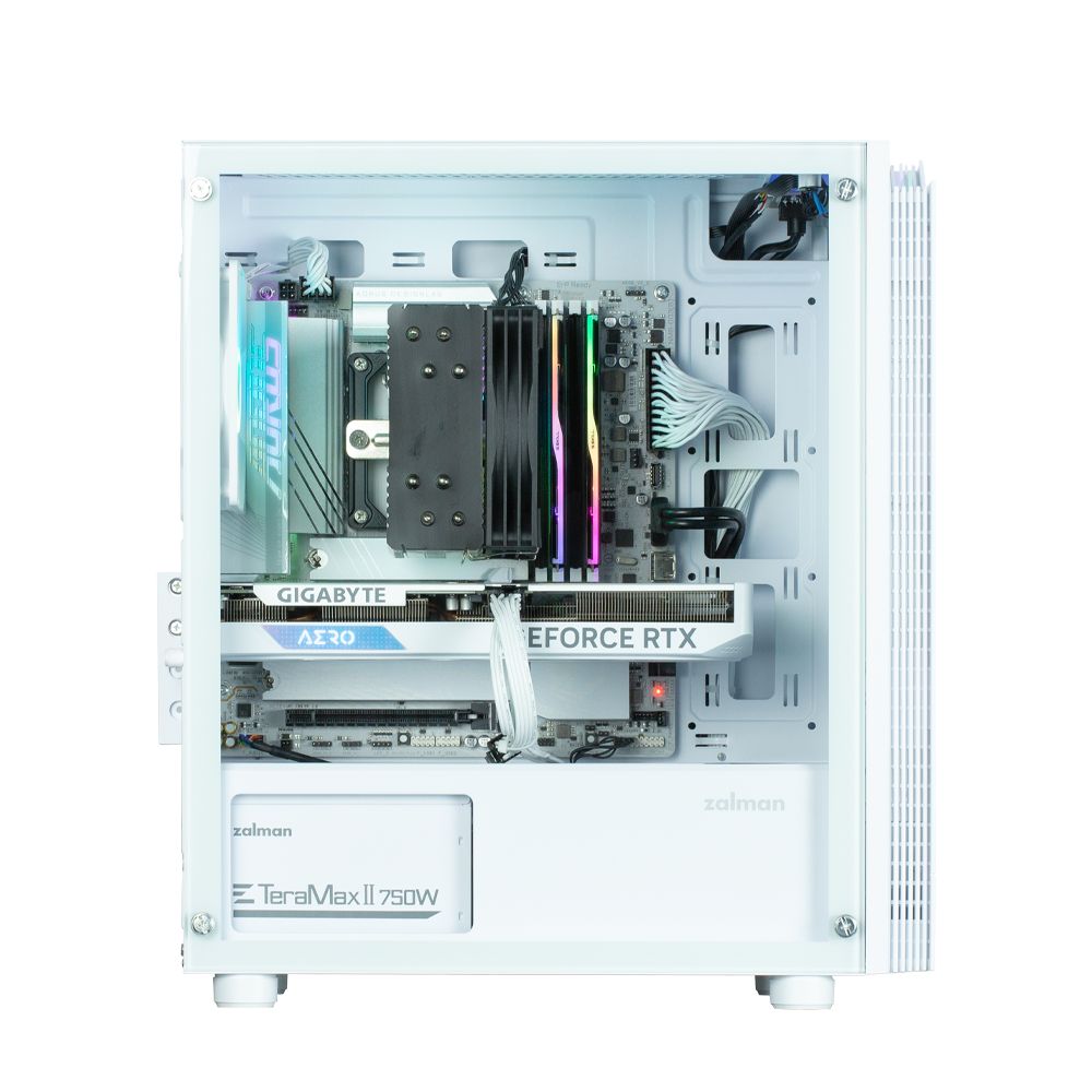 Zalman T4 Plus RGB Tempered Glass White