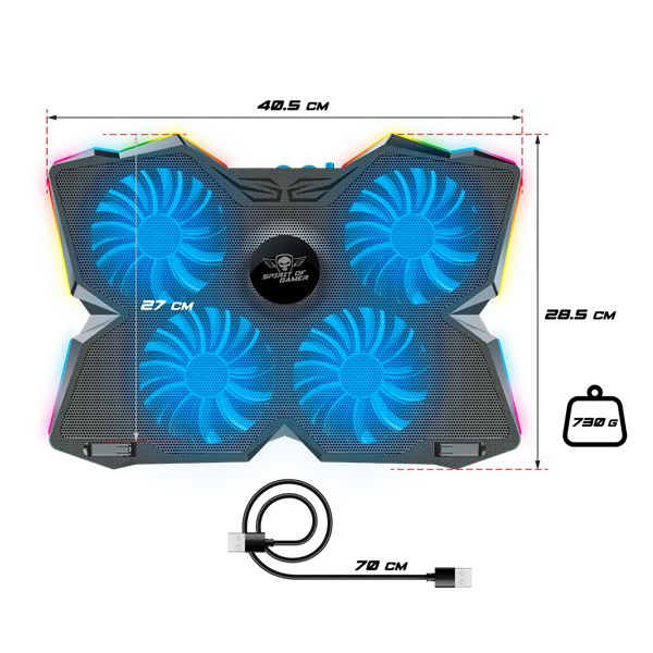 Spirit Of Gamer Airblade 500 RGB Notebook hűtő Black