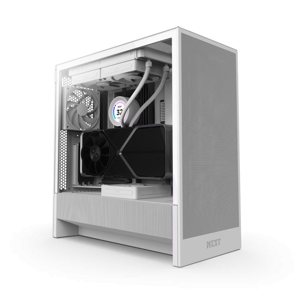 NZXT H5 Flow (2024) Tempered Glass White