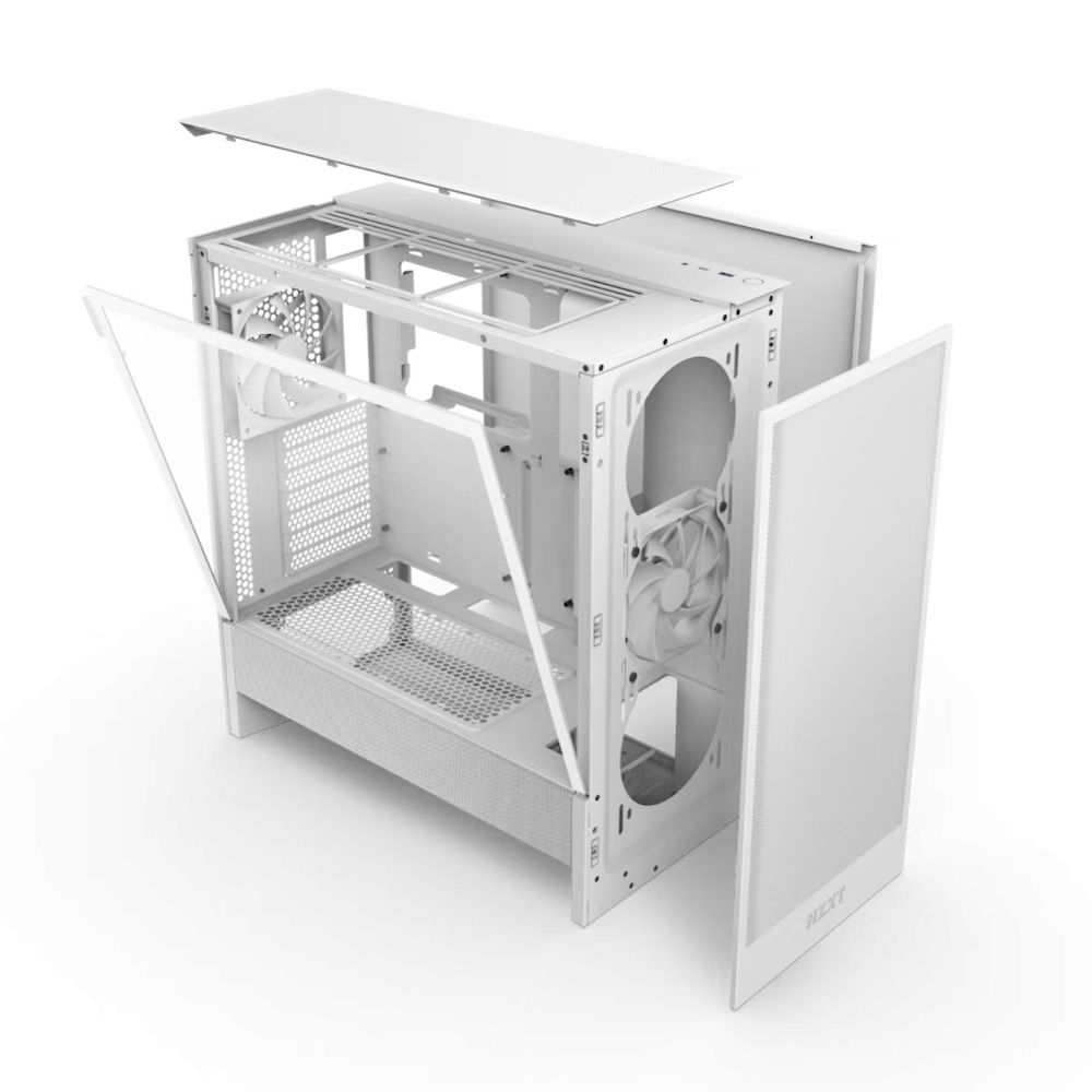 NZXT H5 Flow (2024) Tempered Glass White