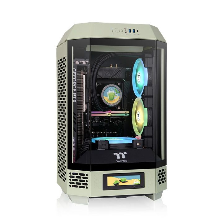 Thermaltake The Tower 250 Mini Tower Chassis Tempered Glass Matcha Green