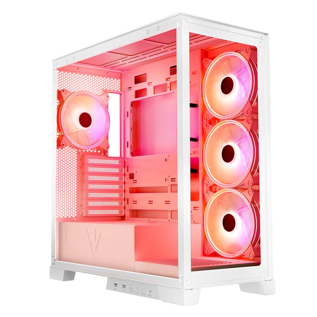 Modecom Volcano Space Apex ARGB Tempered Glass White