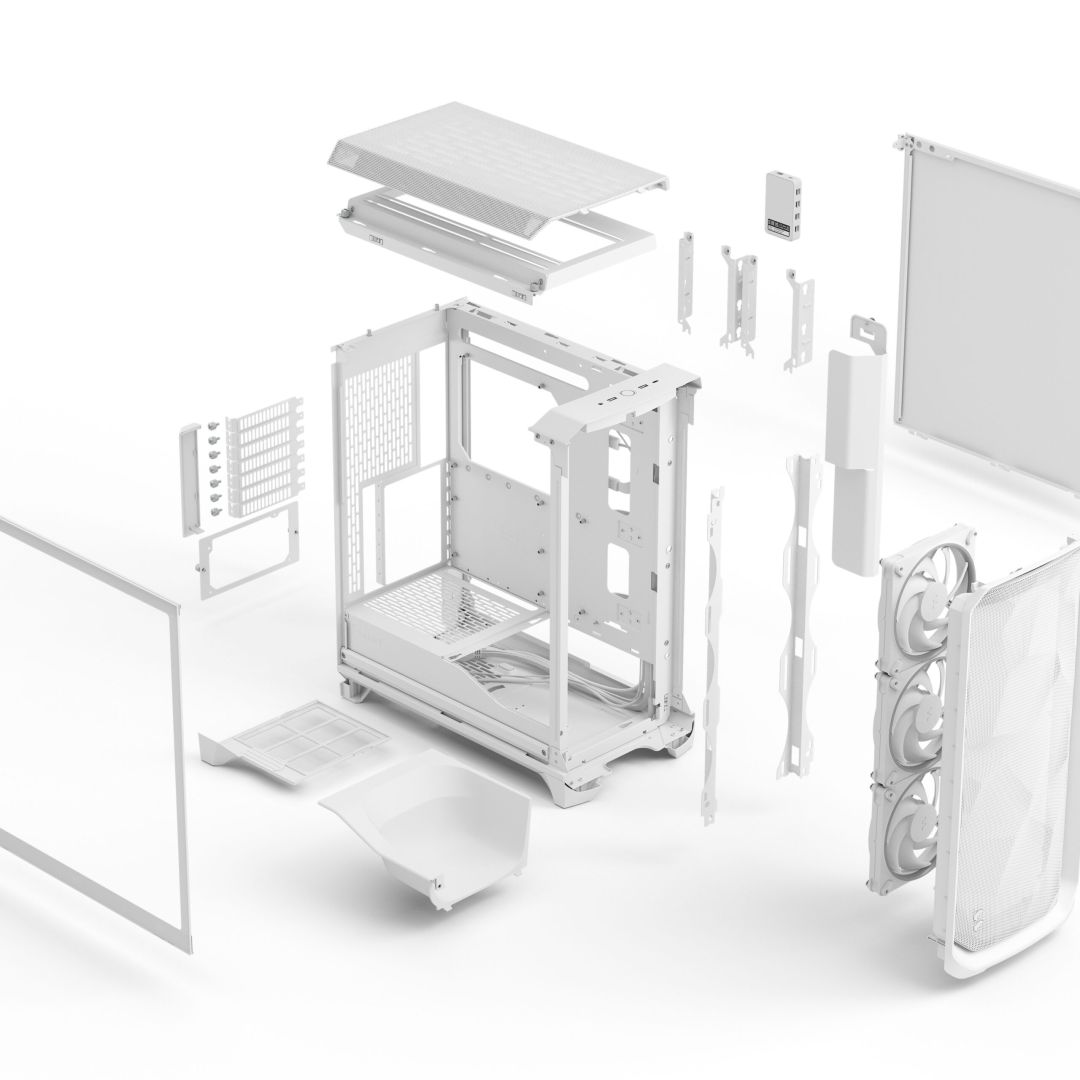 Fractal Design Meshify 3 Ambience Pro RGB Tempered Glass Clear Tint White