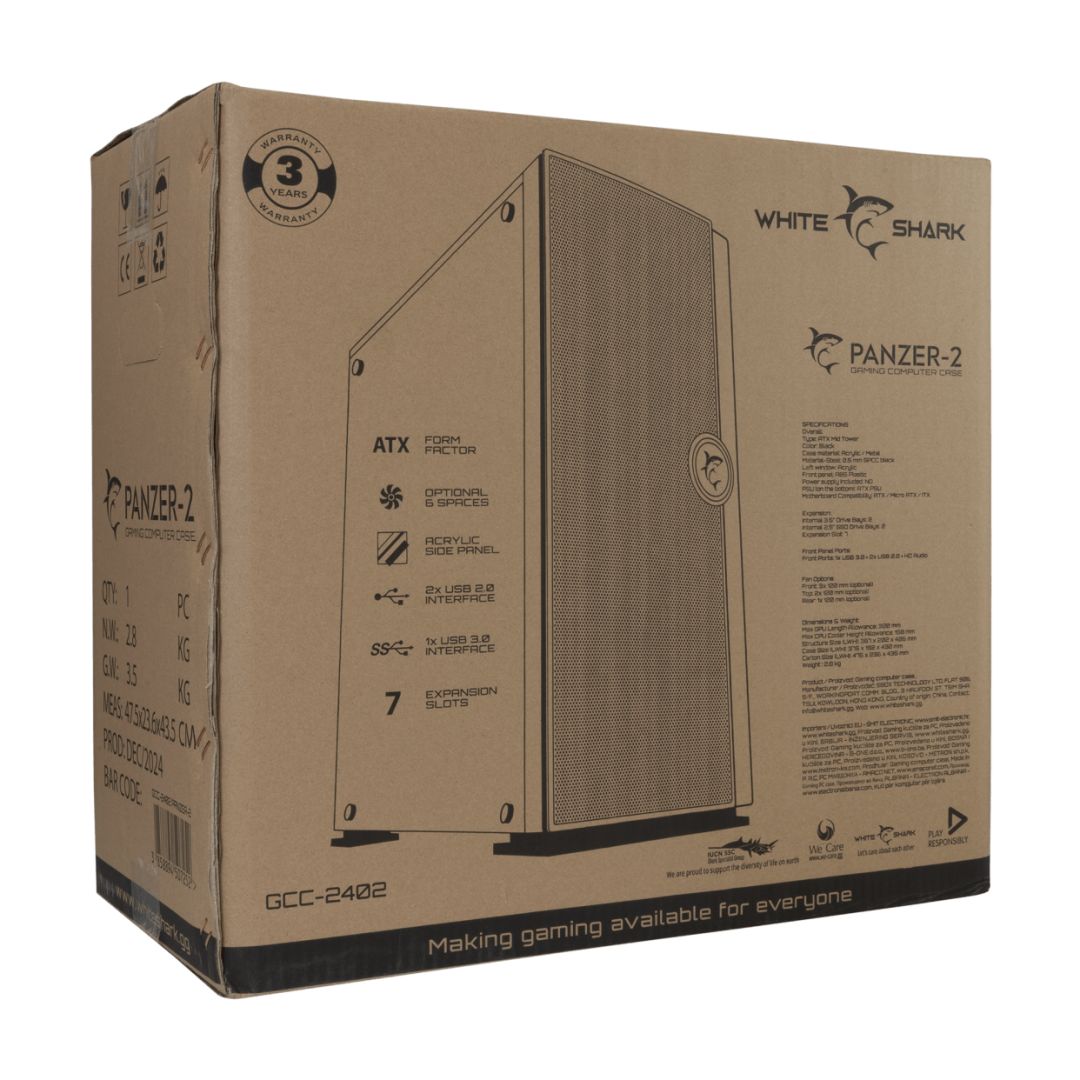 White Shark Panzer 2 Window Black