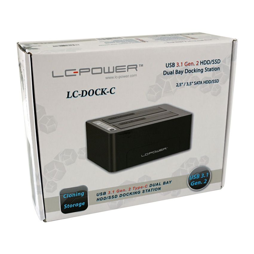 LC Power LC-DOCK-C HDD docking station Black