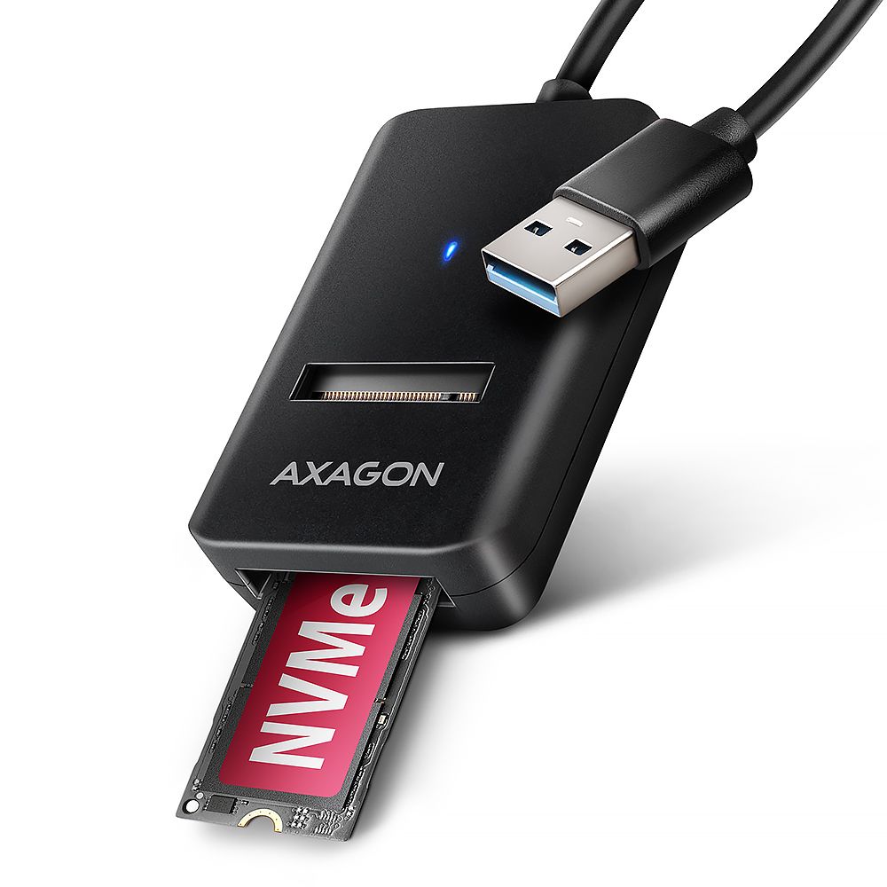 AXAGON ADM2-AM USB-A 10Gbps M.2 NVMe & SATA SSD Adapter