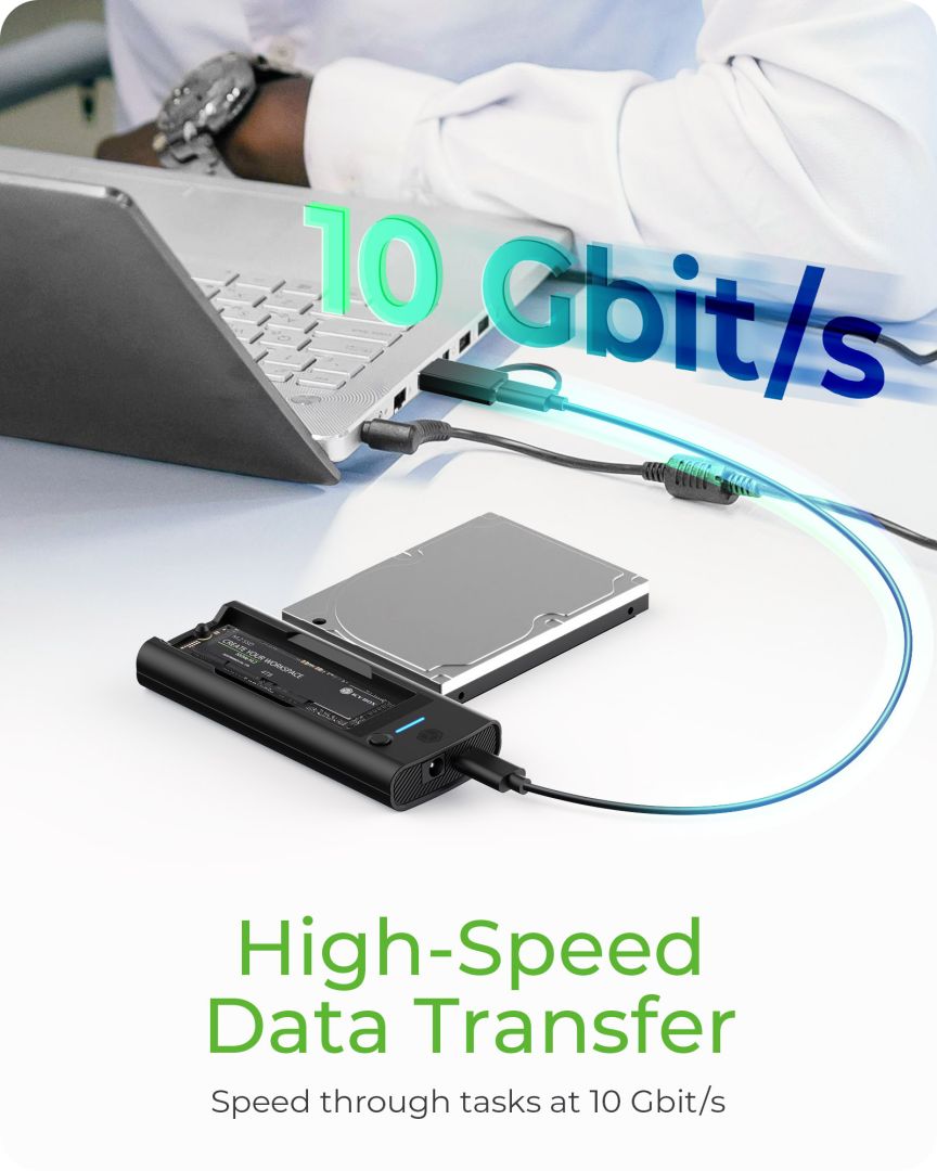 Raidsonic IcyBox IB-180MS-C31 M.2 Docking Station for NVMe M.2 SSD and SATA Drive Black