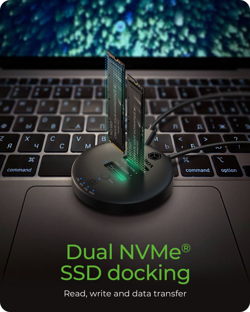 Raidsonic IcyBox IB-1612MCL-C31 Clone & DockingStation for 2x M.2 NVMe