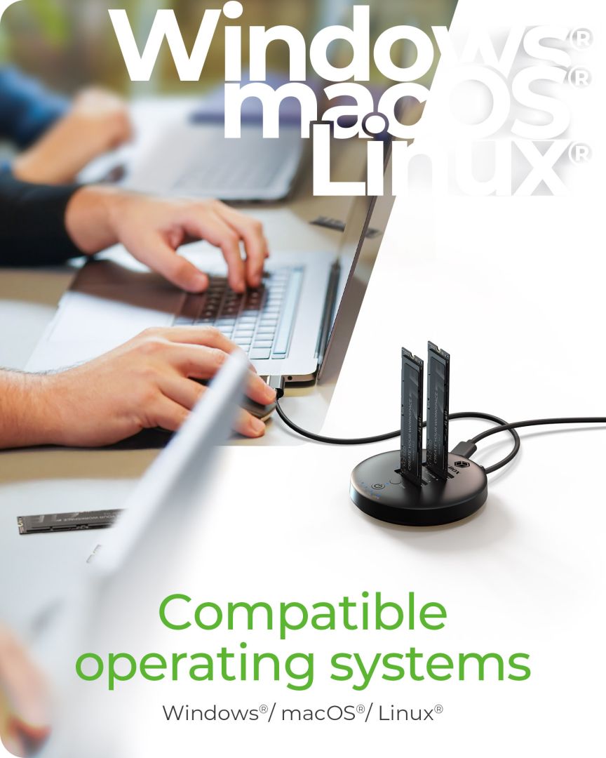 Raidsonic IcyBox IB-1612MCL-C31 Clone & DockingStation for 2x M.2 NVMe