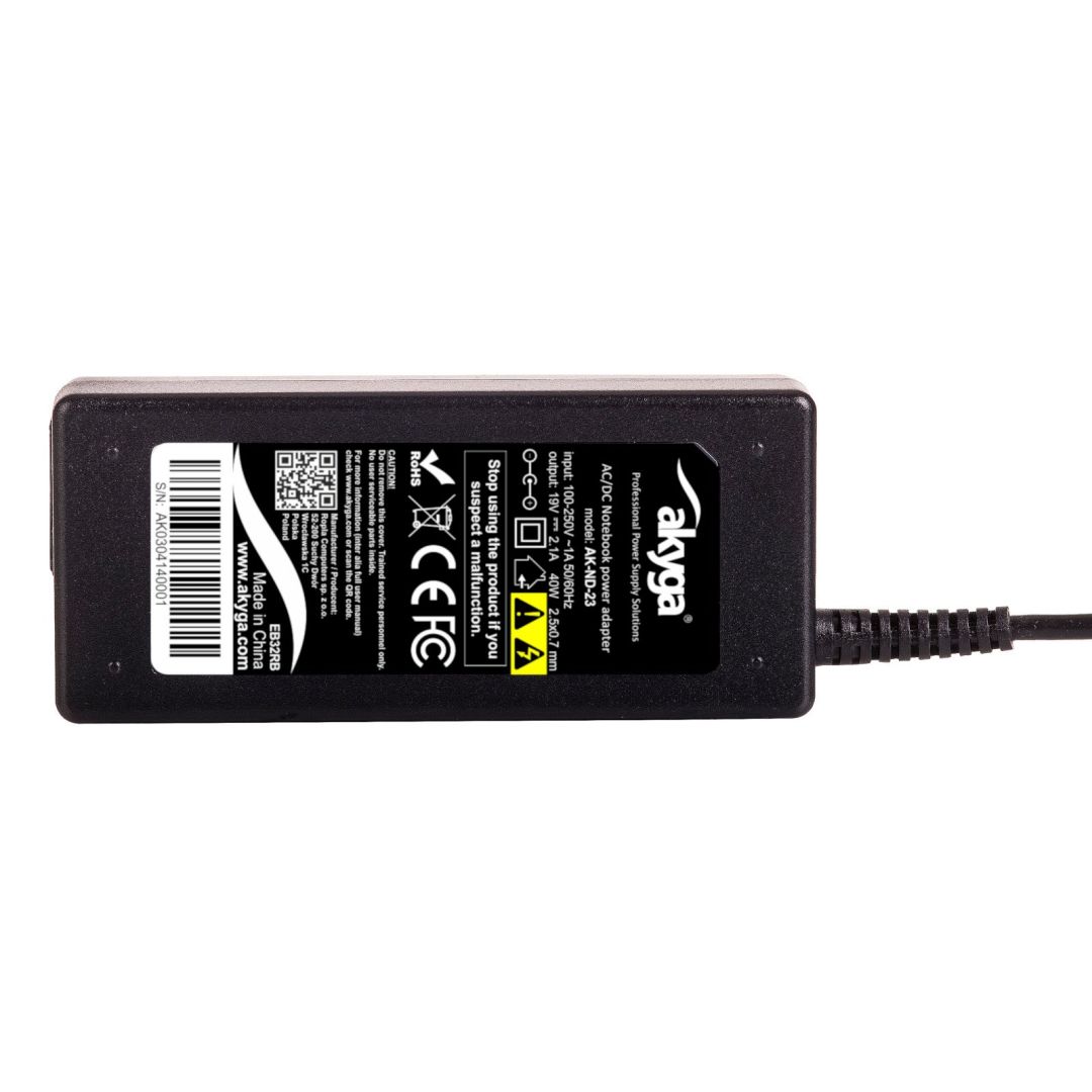 Akyga AK-ND-23 19V / 2,1A 40W 2,5x0,7mm Asus hálózati notebook töltő