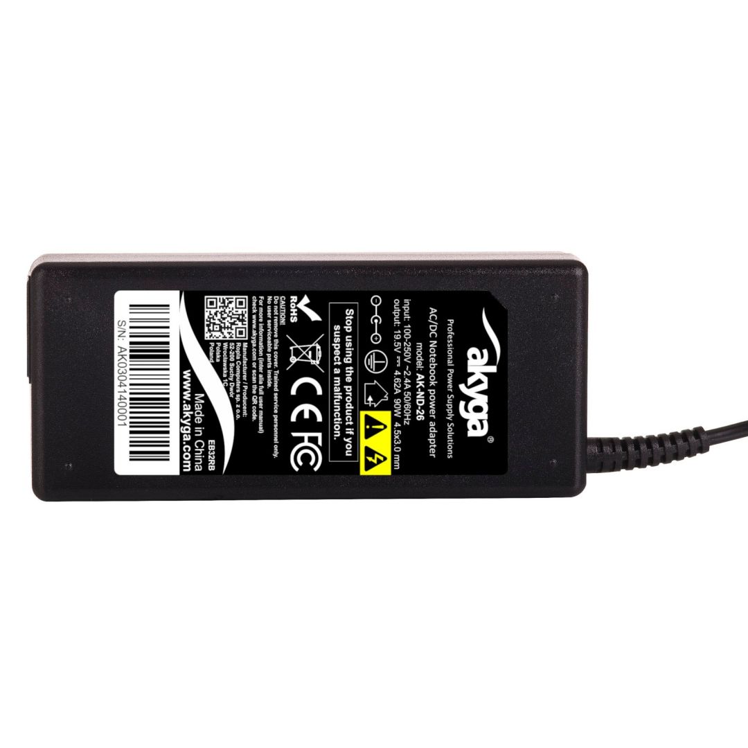 Akyga AK-ND-26 19,5V / 4,62A 90W 4,5x3mm HP hálózati notebook töltő