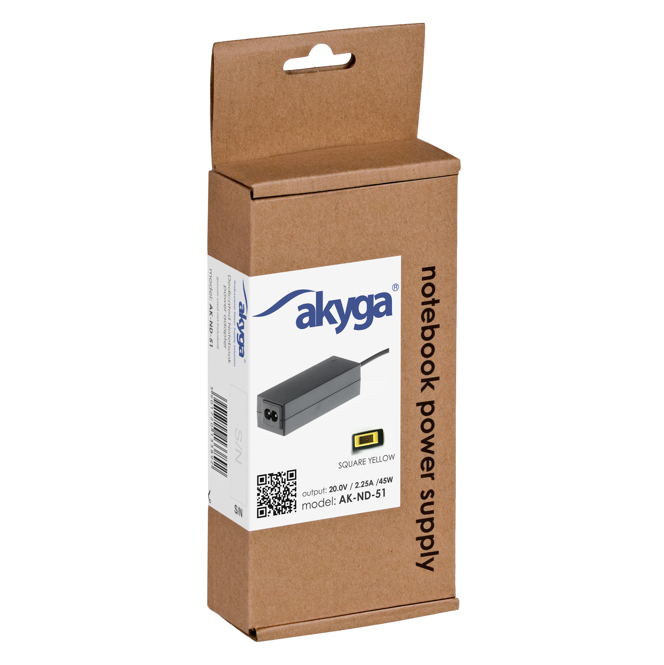 Akyga AK-ND-51 20V / 2,25A 45W Slim Tip Lenovo/IBM hálózati notebook töltő