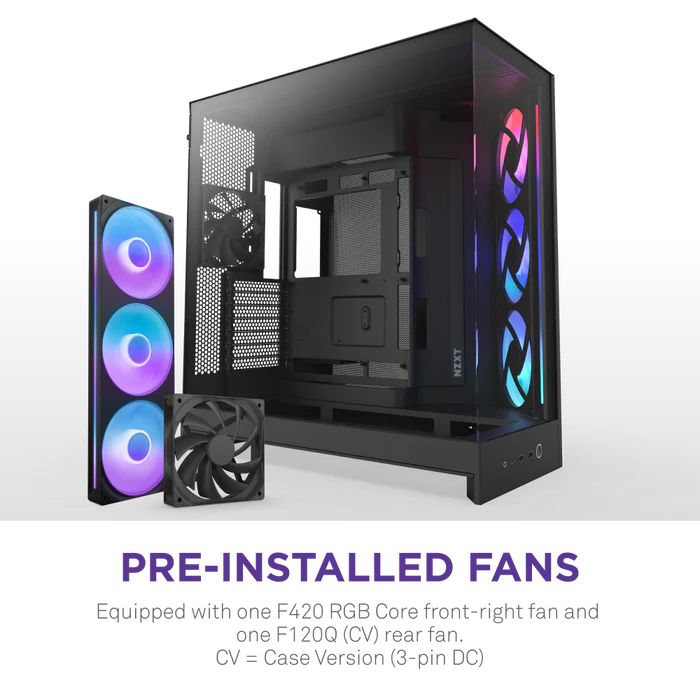 NZXT H9 Flow RGB Tempered Glass Black