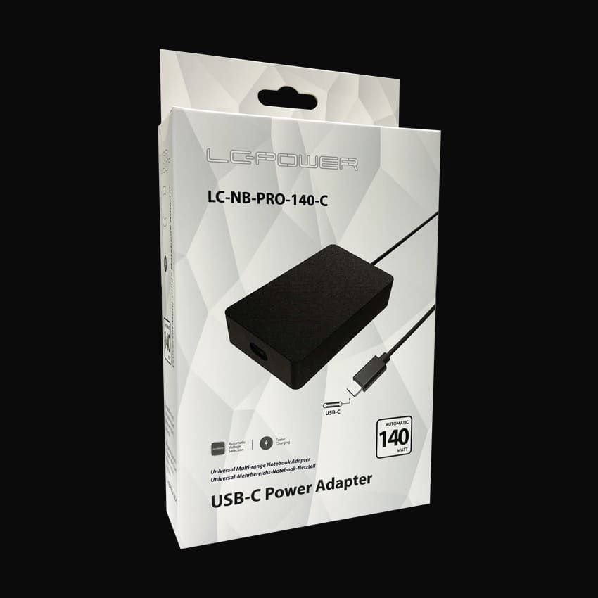 LC Power LC-NB-PRO-140-C 5-28V / 5A 140W Type-C univerzális hálózati notebook töltő