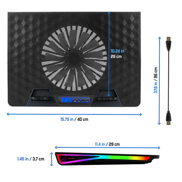 Spirit Of Gamer AirBlade 800 RGB Notebook hűtő Black