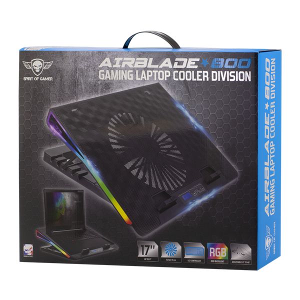 Spirit Of Gamer AirBlade 800 RGB Notebook hűtő Black