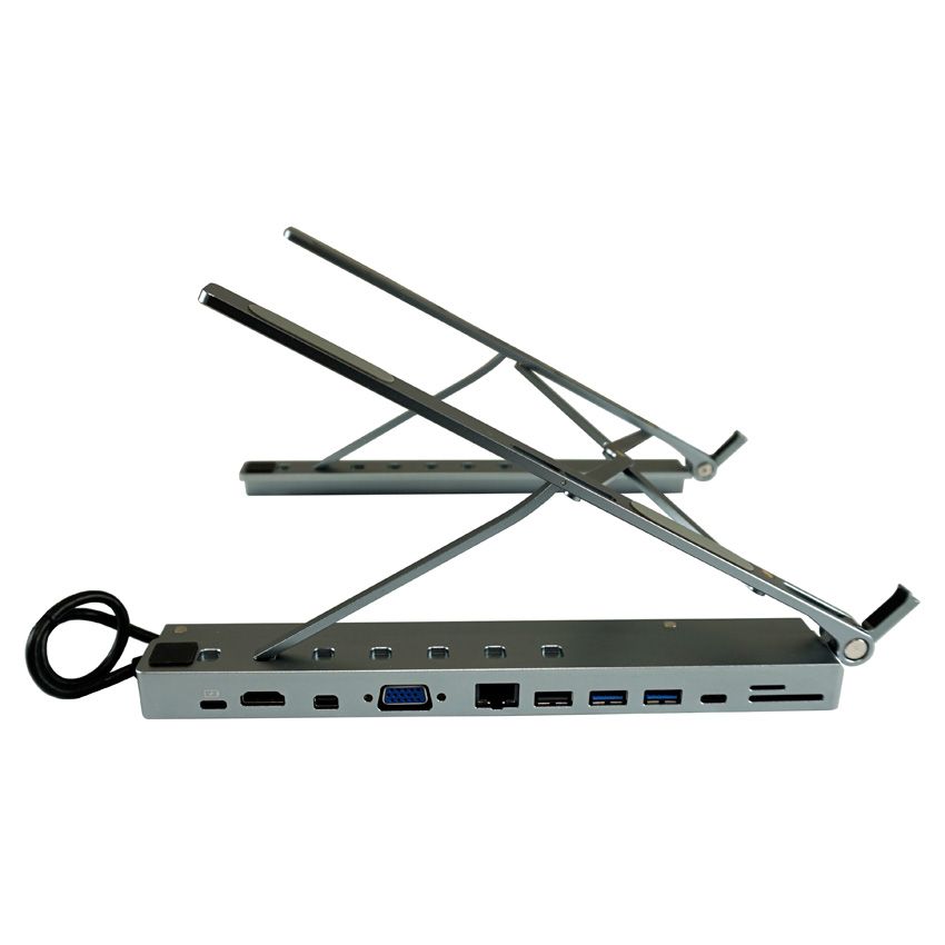 LC Power LC-HUB-C-MULTI-STAND Notebook állvány USB-C Multi Hub Silver