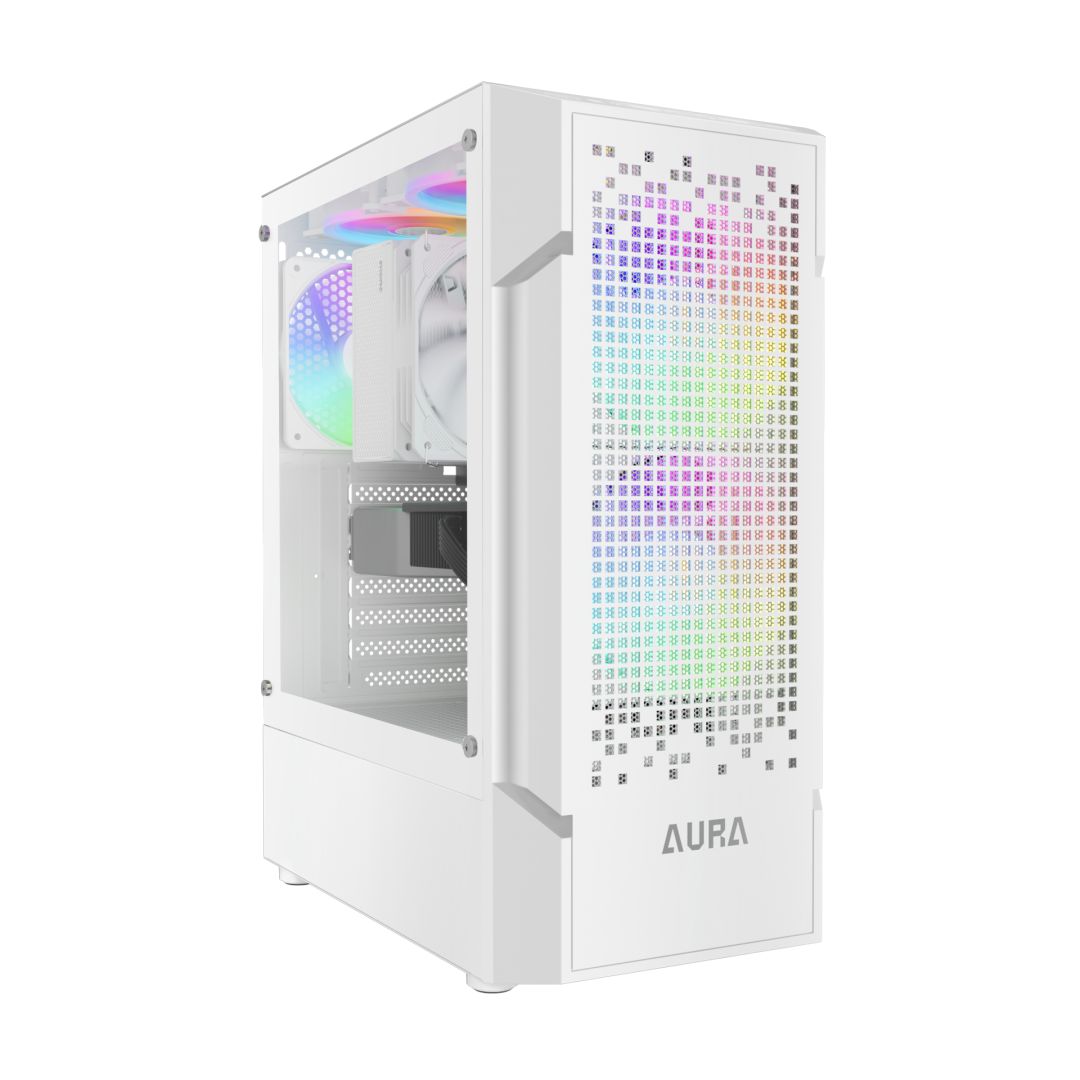 Gamdias Aura GC7 ARGB Tempered Glass White