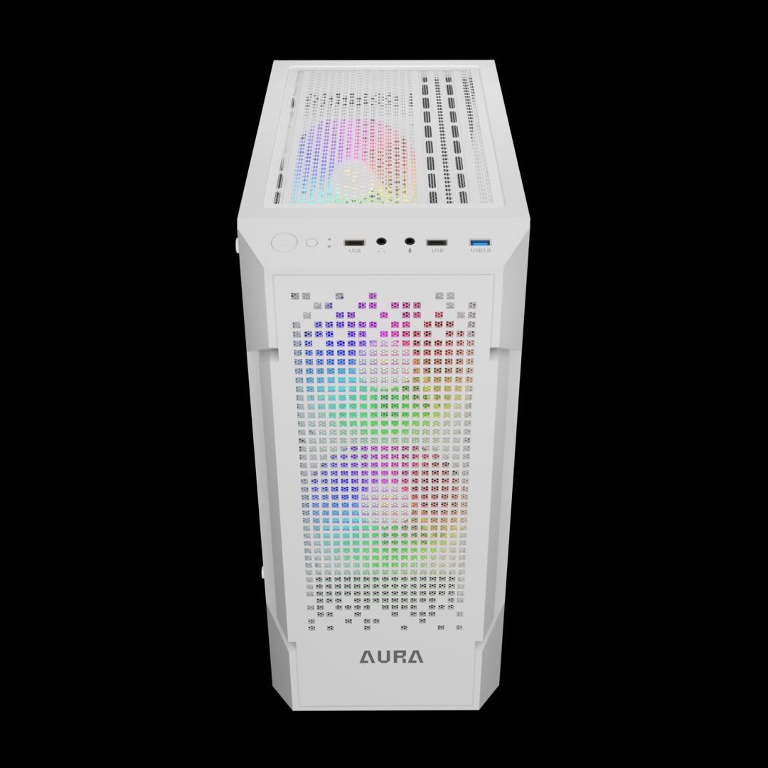 Gamdias Aura GC7 ARGB Tempered Glass White