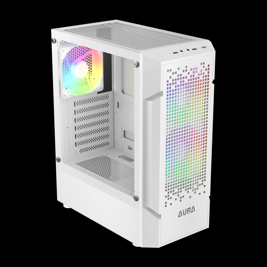 Gamdias Aura GC7 ARGB Tempered Glass White