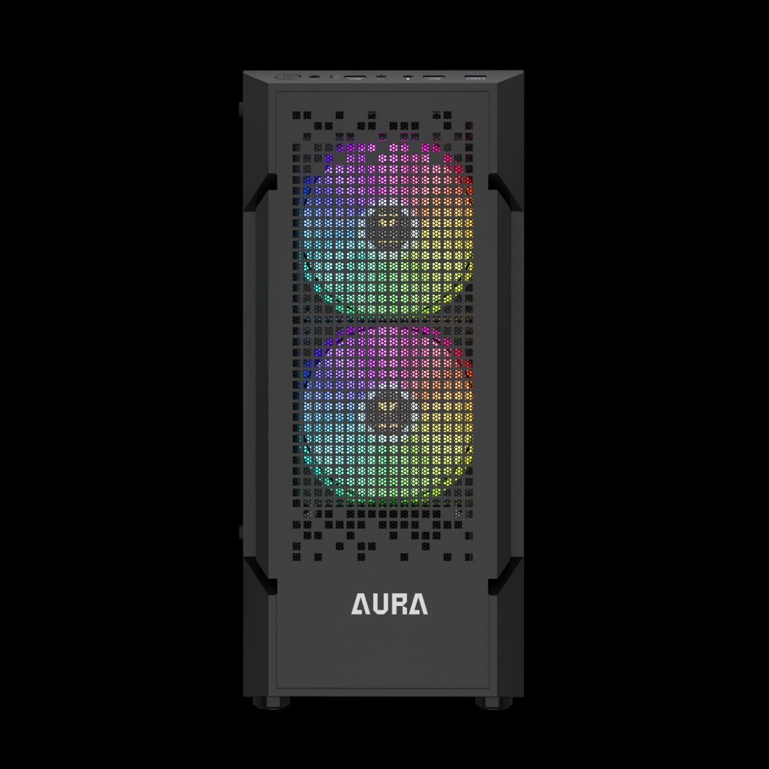 Gamdias Aura GC7 ARGB Tempered Glass Black