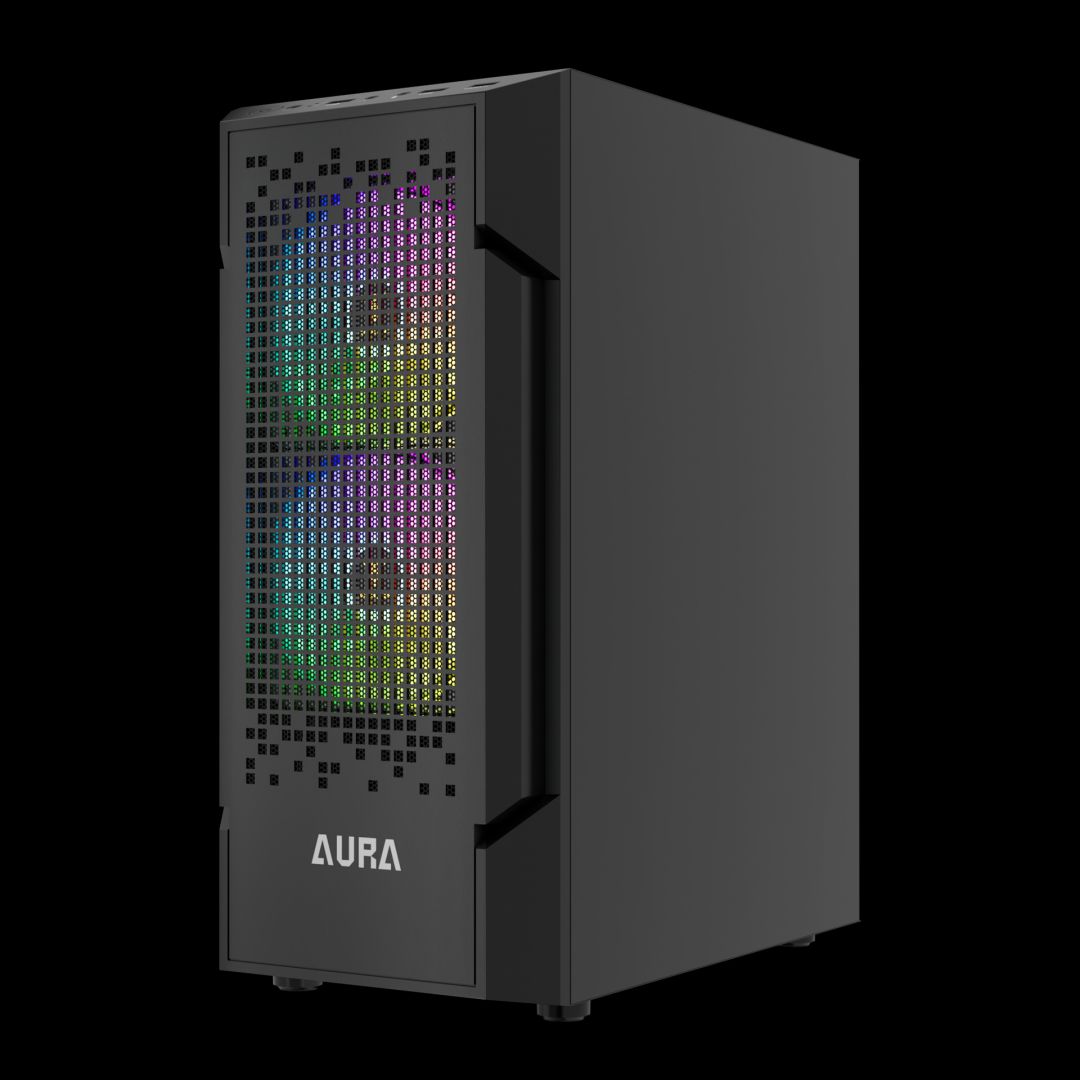 Gamdias Aura GC7 ARGB Tempered Glass Black