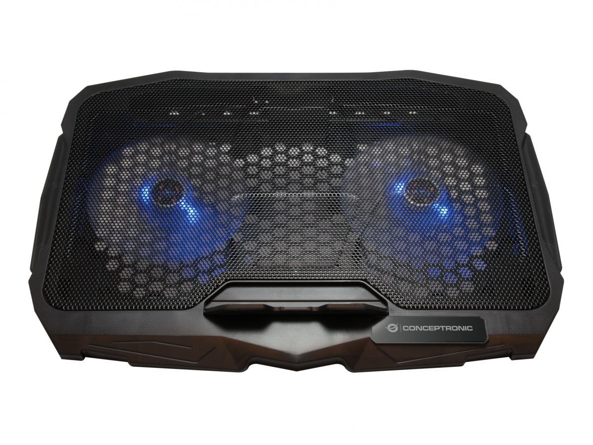 Conceptronic  THANA07B ERGO 2 ventilátoros laptop hűtőpad Black