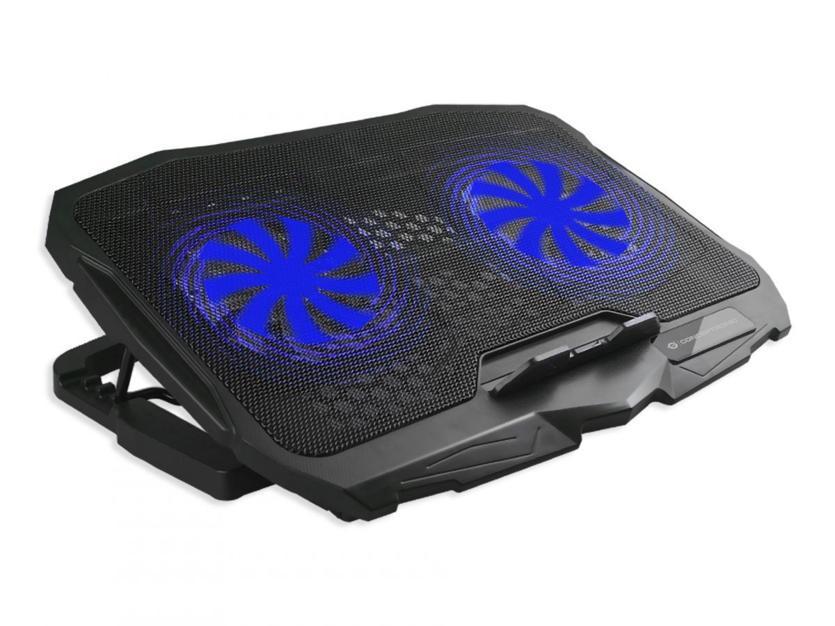 Conceptronic  THANA07B ERGO 2 ventilátoros laptop hűtőpad Black