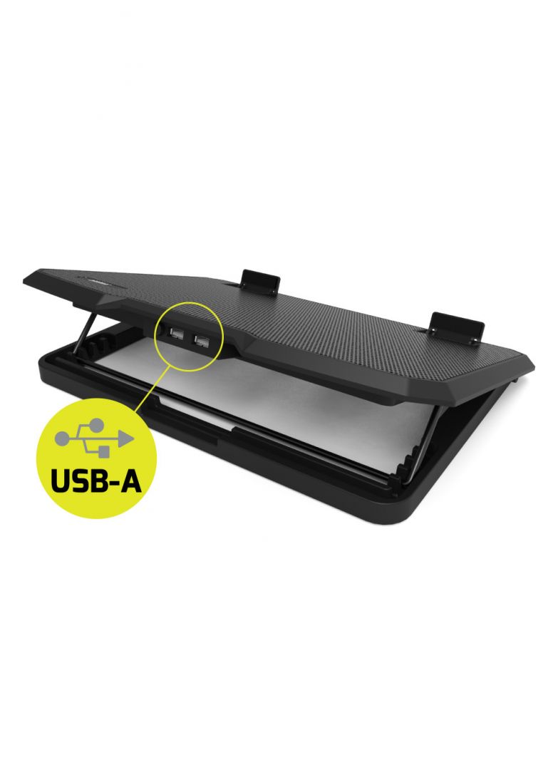 Port Designs Szellőztetett állítható notebook hűtő Black