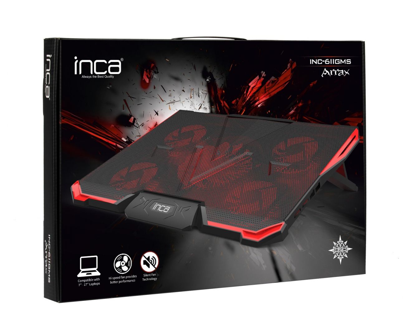 INCA INC-611GMS Gaming Notebook Hűtő Black